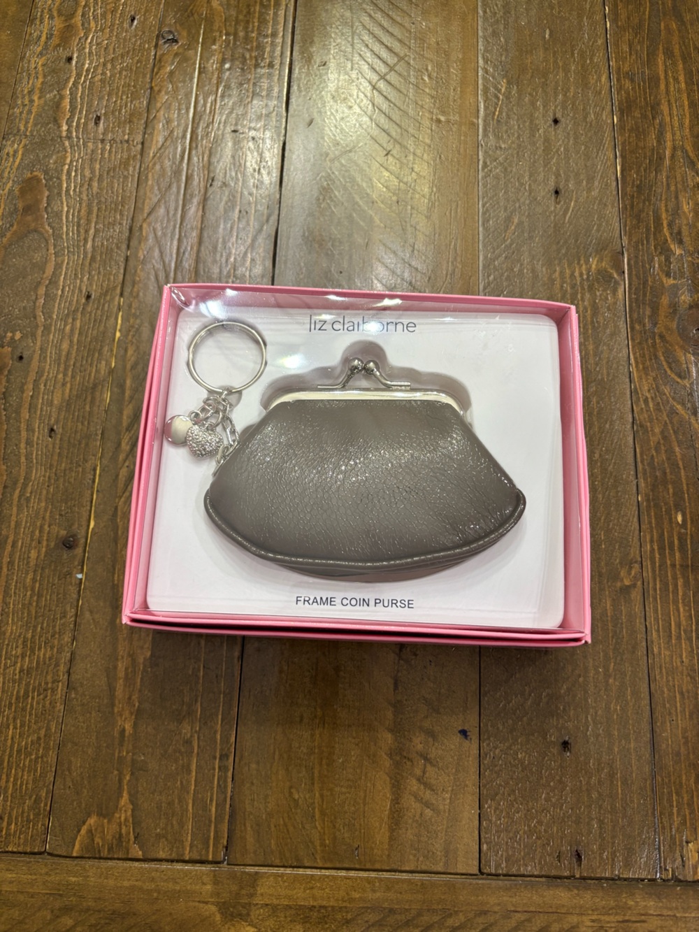 Liz Claiborne Frame Coin Purse with Keyring Charm